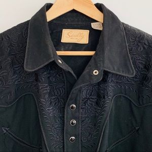 SCULLY XL Cotton Embroidered Western Button Down